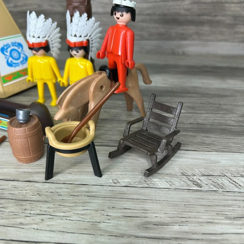 Playmobil Native American Teepee Figures Horses Canoe Accessories Vintage Geobra